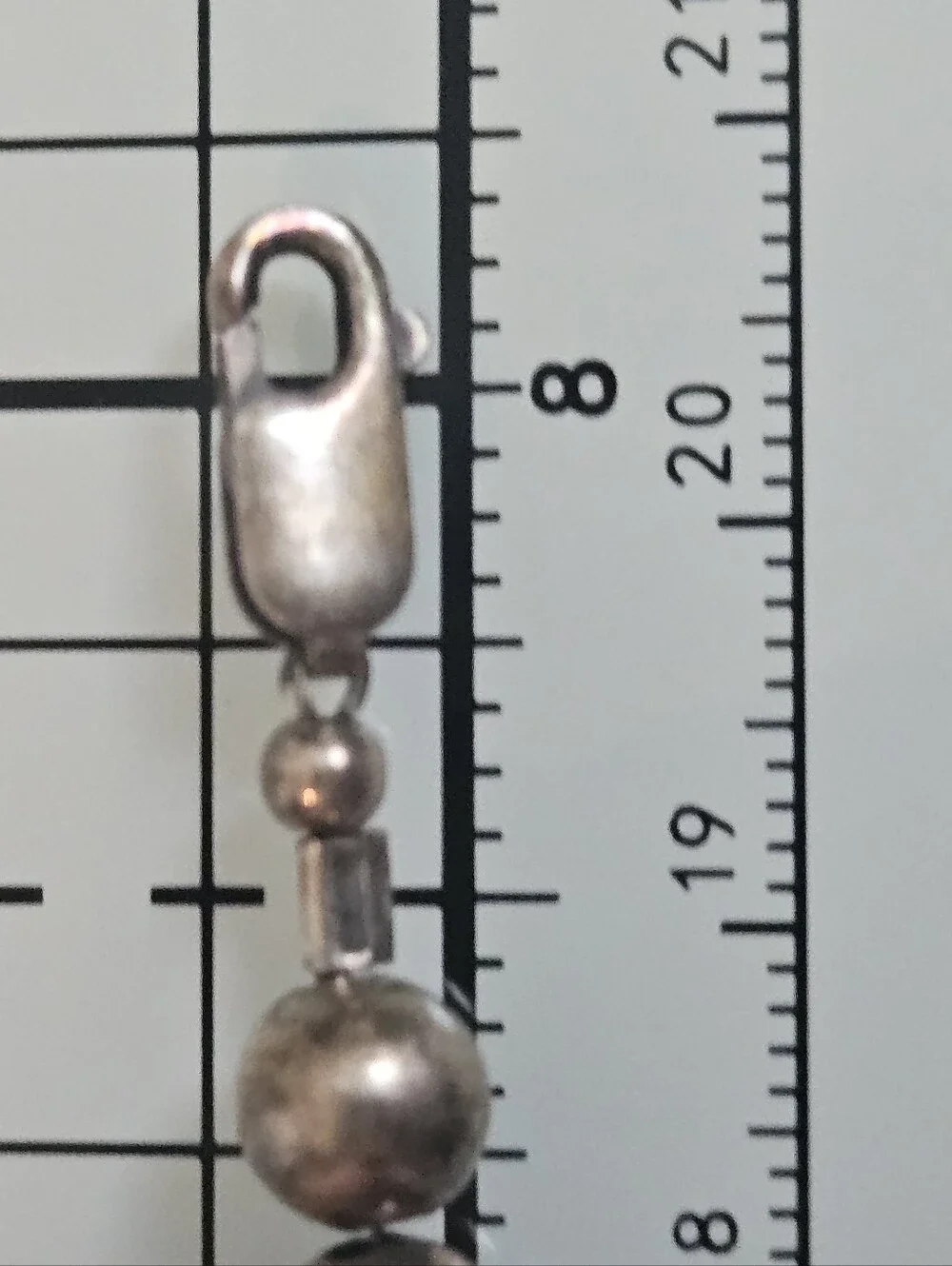 925 Beaded 5mm Ball Sterling Silver Chain Bracelet 8